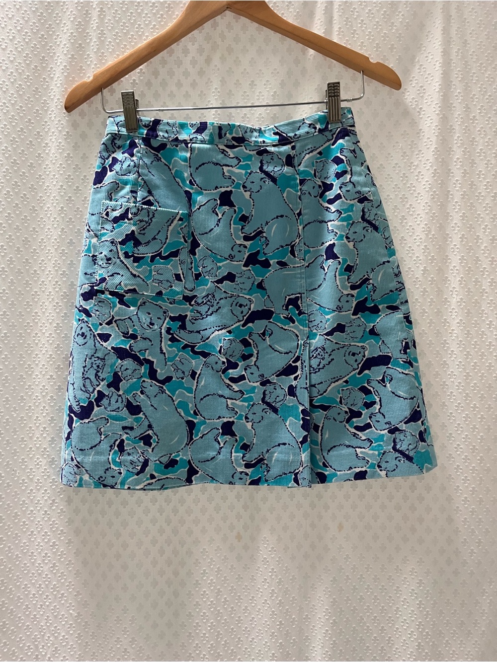 Vintage Lilly Pulitzer Corduroy Polar Bear A-Line Skirt